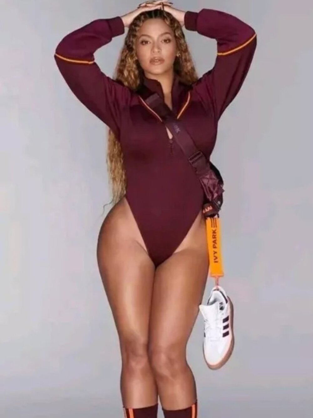 RARE adidas Beyoncé IVP Tracktop BodySuit Maroon Orange XL